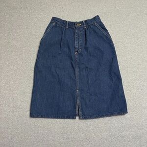 Vintage Lee Riders Skirt Womens 7 Blue A-Line Dark Wash 80s Western Denim